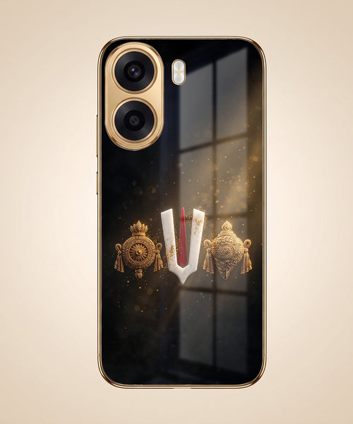 Oppo K14x 5G Royal Heritage Edition Gold Electroplated Glass Phone Back Case