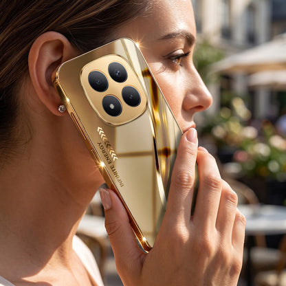 Redmi Note 15 Pro+ 5G Luxury Infinity Energy Gold Electroplated Glass Phone Case