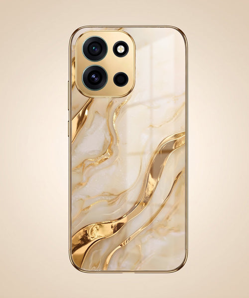 OnePlus Nord 6 5G Marvel Texture Gold Electroplated Glass Phone Back Case