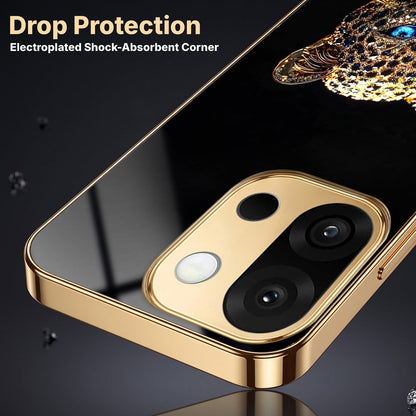 OnePlus 13s 5G Panther Gold Electroplated Glass Phone Back Case