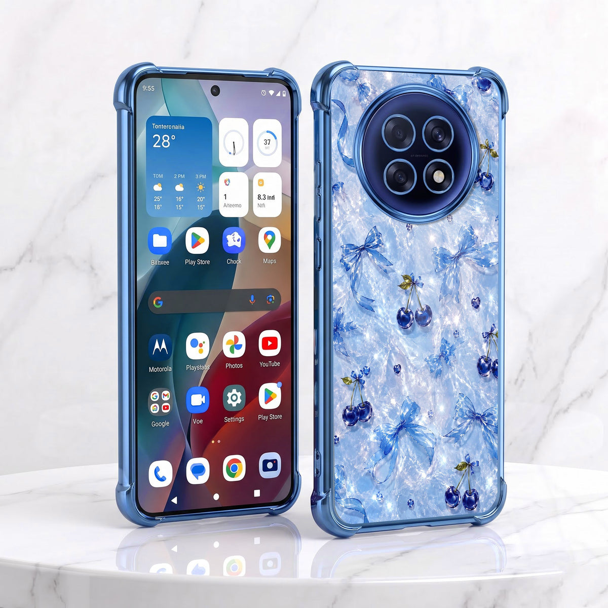 Oppo F31 Pro+ 5G Blue Cherry Airbags Printed Back Case