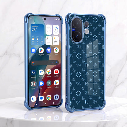 Vivo V60 5G Luxury Monogram Blue Airbags Printed Back Case