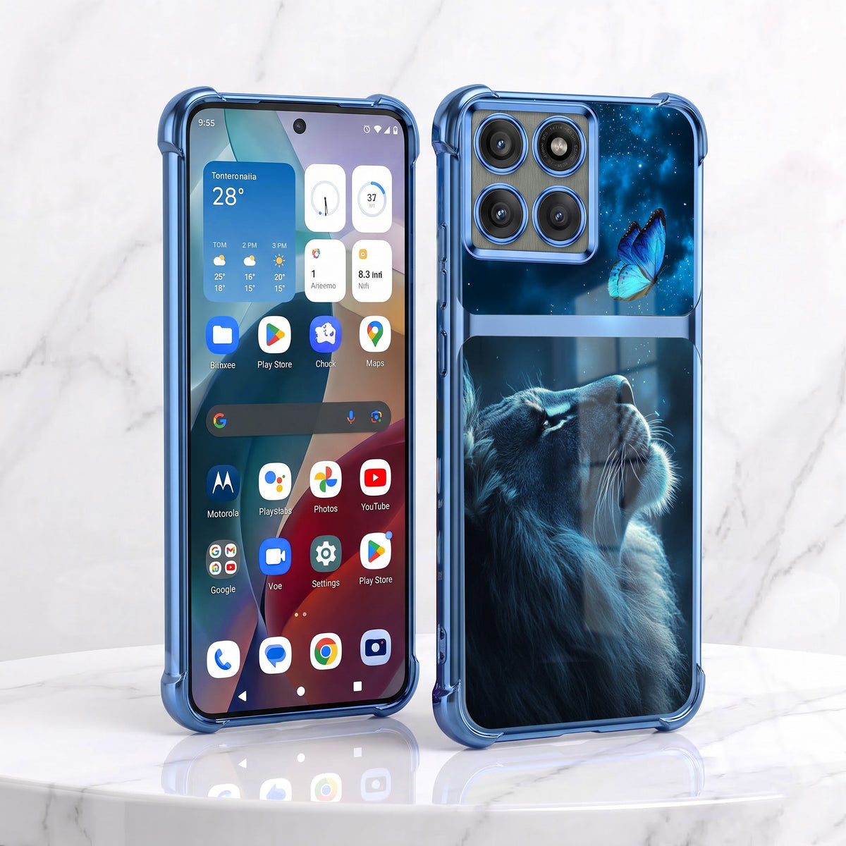 Motorola Edge 60 Pro 5G Mystic Lion Butterfly Dual-Tone Transparent Airbags Case