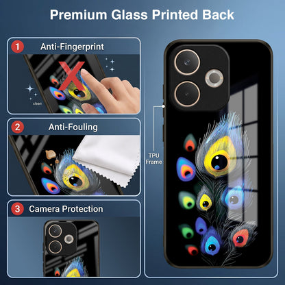 Oppo A5 Pro 5G Premium Peacock Feather Acrylic Glass Back Case