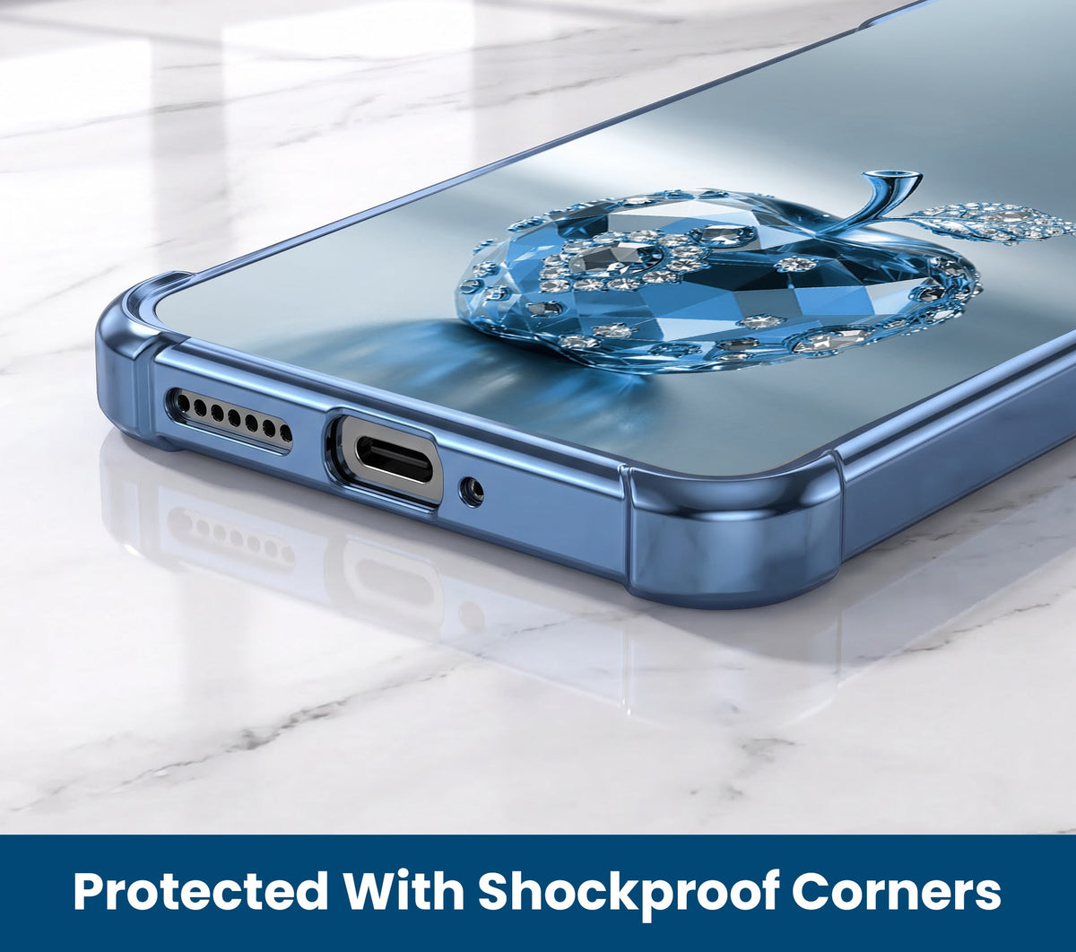 Oppo A5 Pro 5G Blue Apple Airbags Printed Back Case