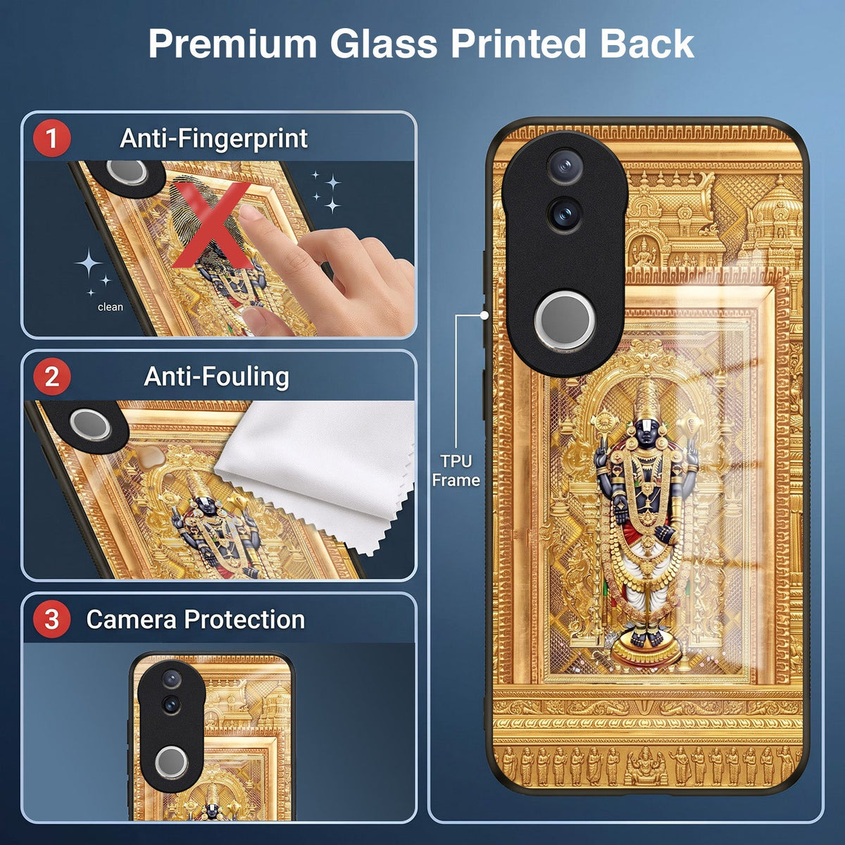 Vivo V50 5G Premium Heritage Acrylic Glass Back Case