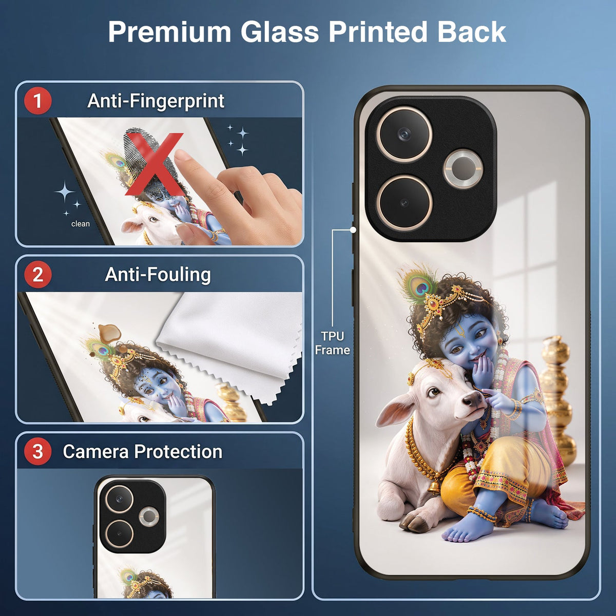 Oppo A5 Pro 5G Bal Krishna Blessings Acrylic Glass Back Case