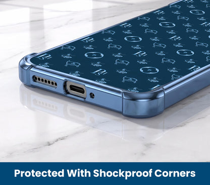 Oppo A5 Pro 5G Luxury Monogram Blue Airbags Printed Back Case