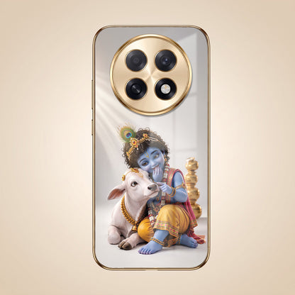 Oppo F31 Pro+ 5G Bal Krishna Blessings Gold Electroplated Glass Phone Back Case