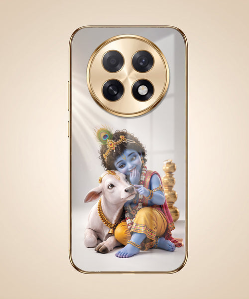 Oppo F31 Pro+ 5G Bal Krishna Blessings Gold Electroplated Glass Phone Back Case