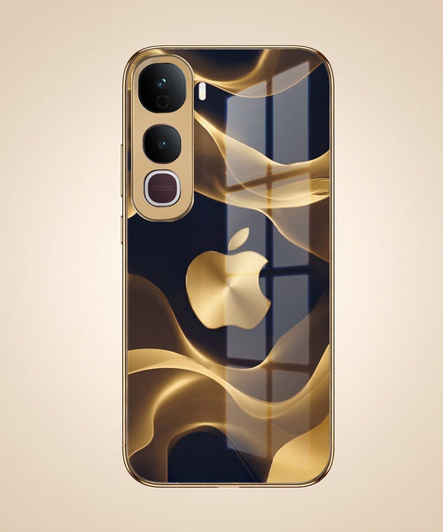 Vivo Y400 Pro 5G Luxury Wave Gold Electroplated Glass Phone Back Case