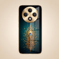 OPPO F27 Pro+ 5G Golden Peacock Feather Gold Electroplated Glass Phone Back Case