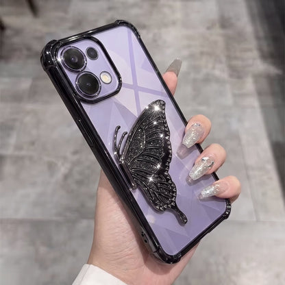 Oppo K13 5G Premium Butterfly Glitter Transparent Shockproof Airbag Phone Case