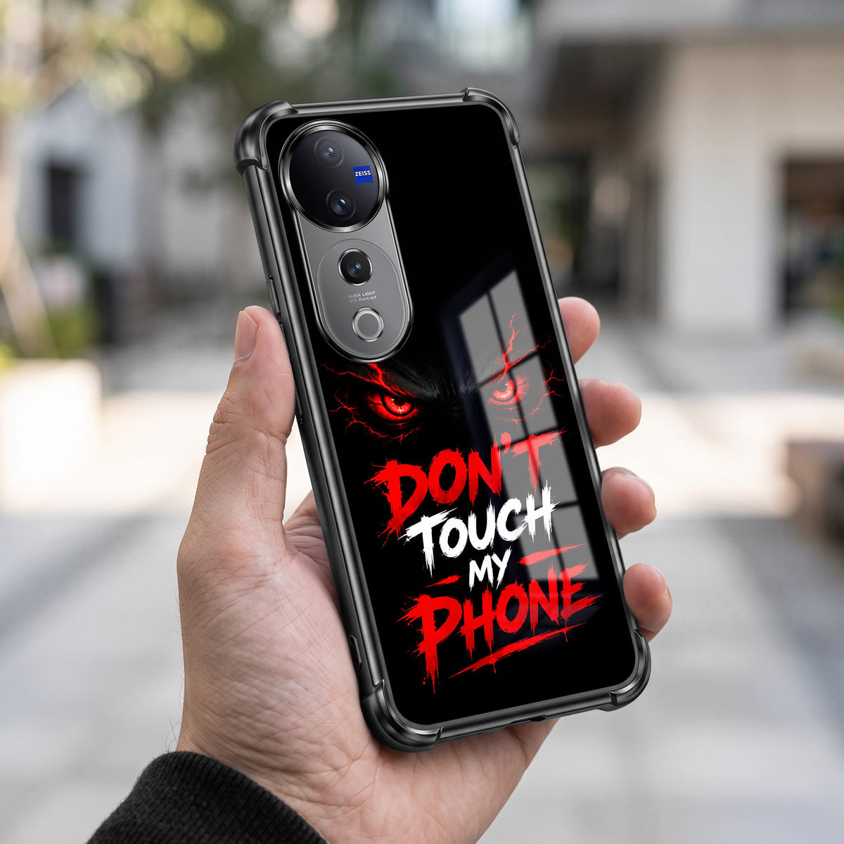 Vivo V40 Pro 5G Don't Touch My Phone Airbags Printed Back Case