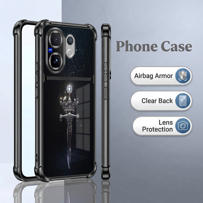 Vivo V60 5G Royal Crown Sword Dual-Tone Transparent Airbags Case