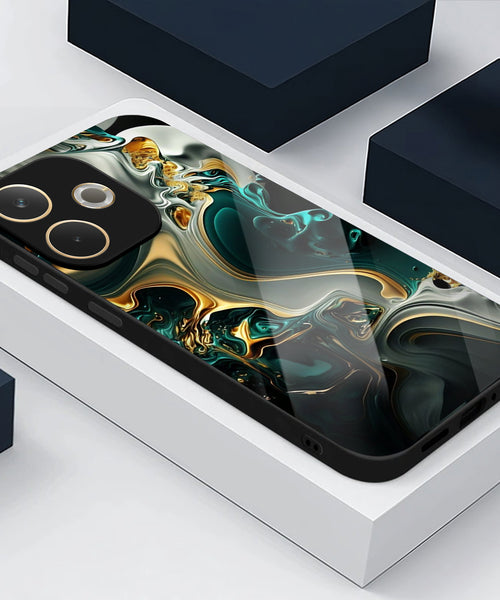 Oppo A5 Pro 5G Premium Acrylic Shockproof Glass Back Case (Ocean Ember)
