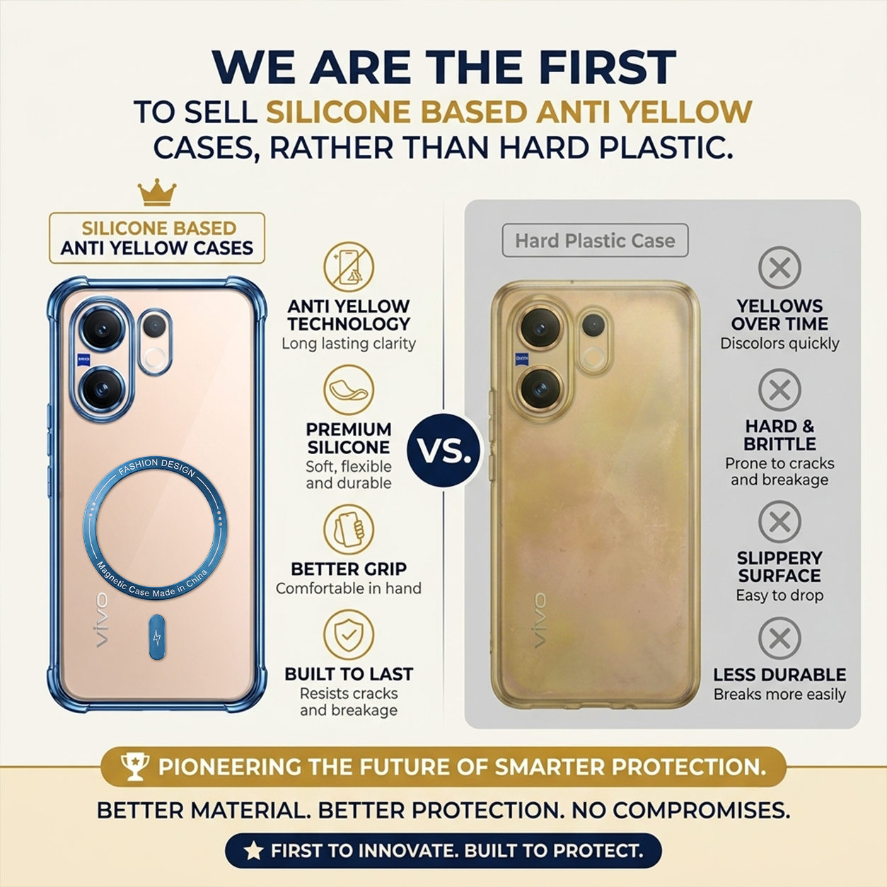Vivo V60 5G Airbag Case With Magsafe and Magnetic Car Holder