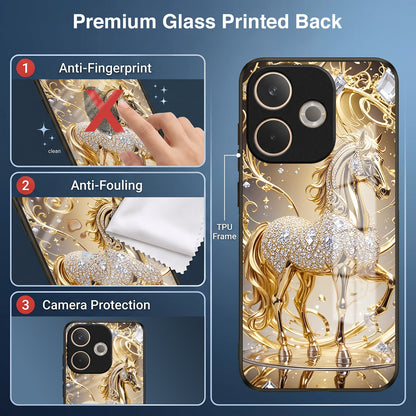 Oppo A5 Pro 5G Luxury Horse Texture Acrylic Glass Back Case