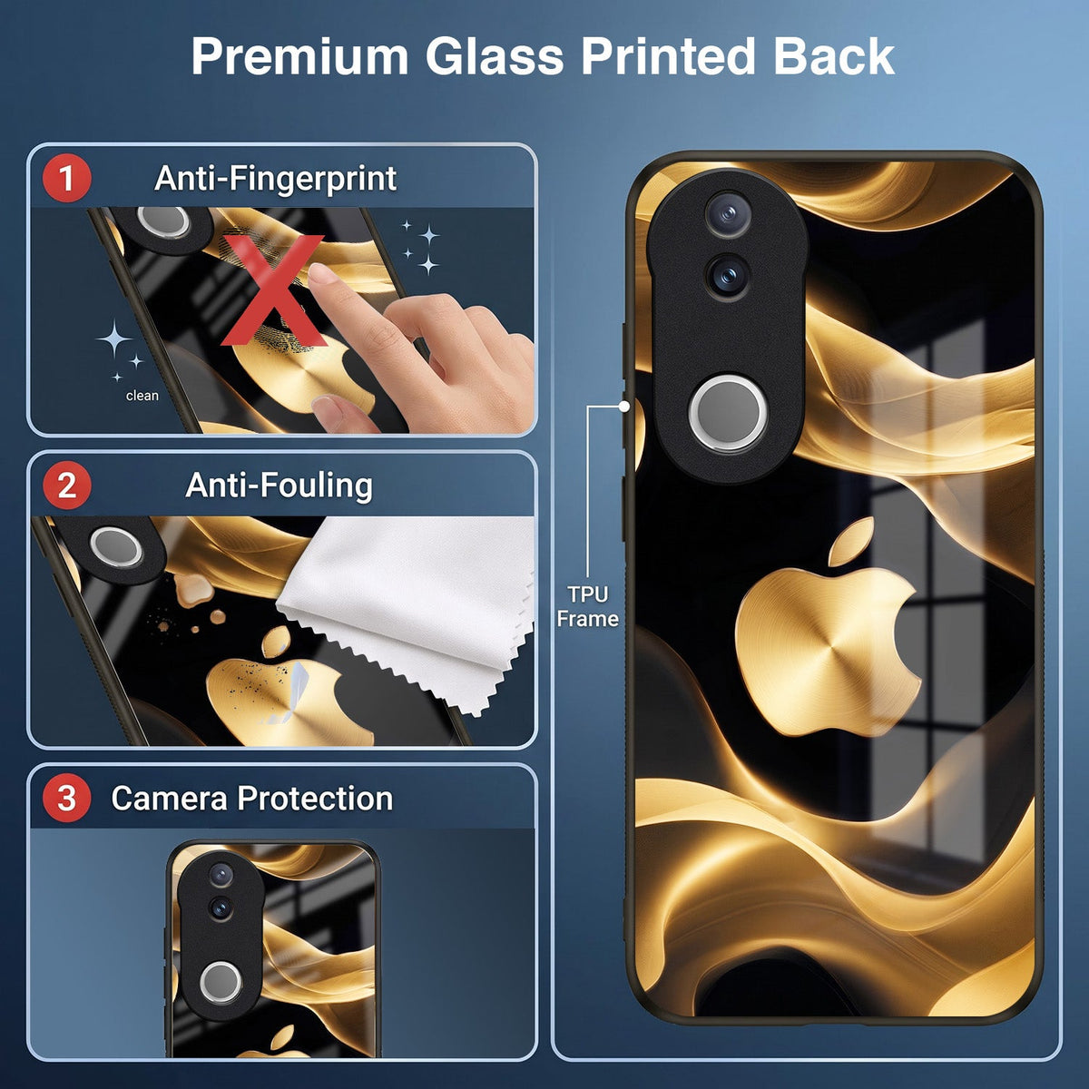 Vivo V50 5G Luxury Wave Acrylic Glass Back Case