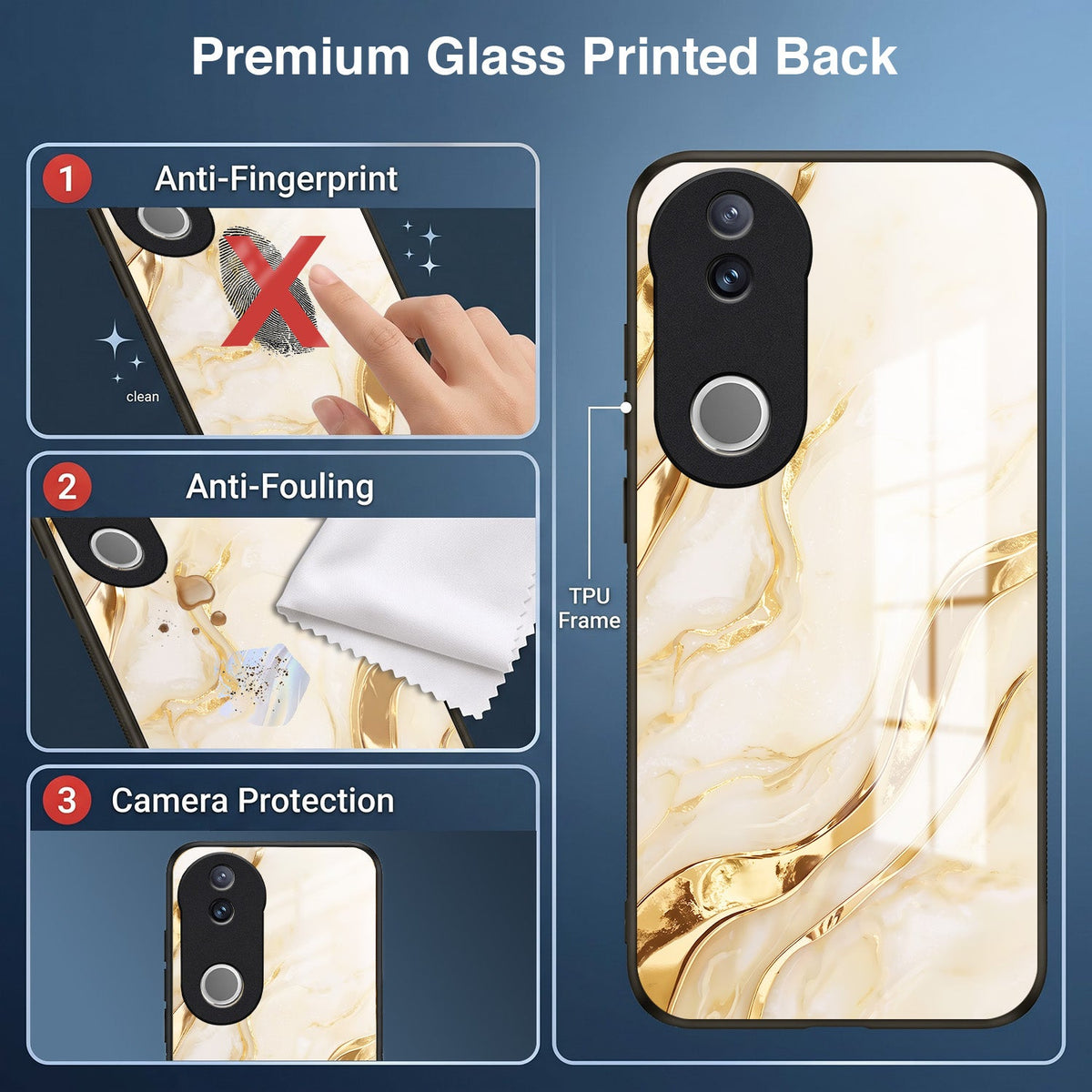Vivo V50 5G Marvel Texture Acrylic Glass Back Case