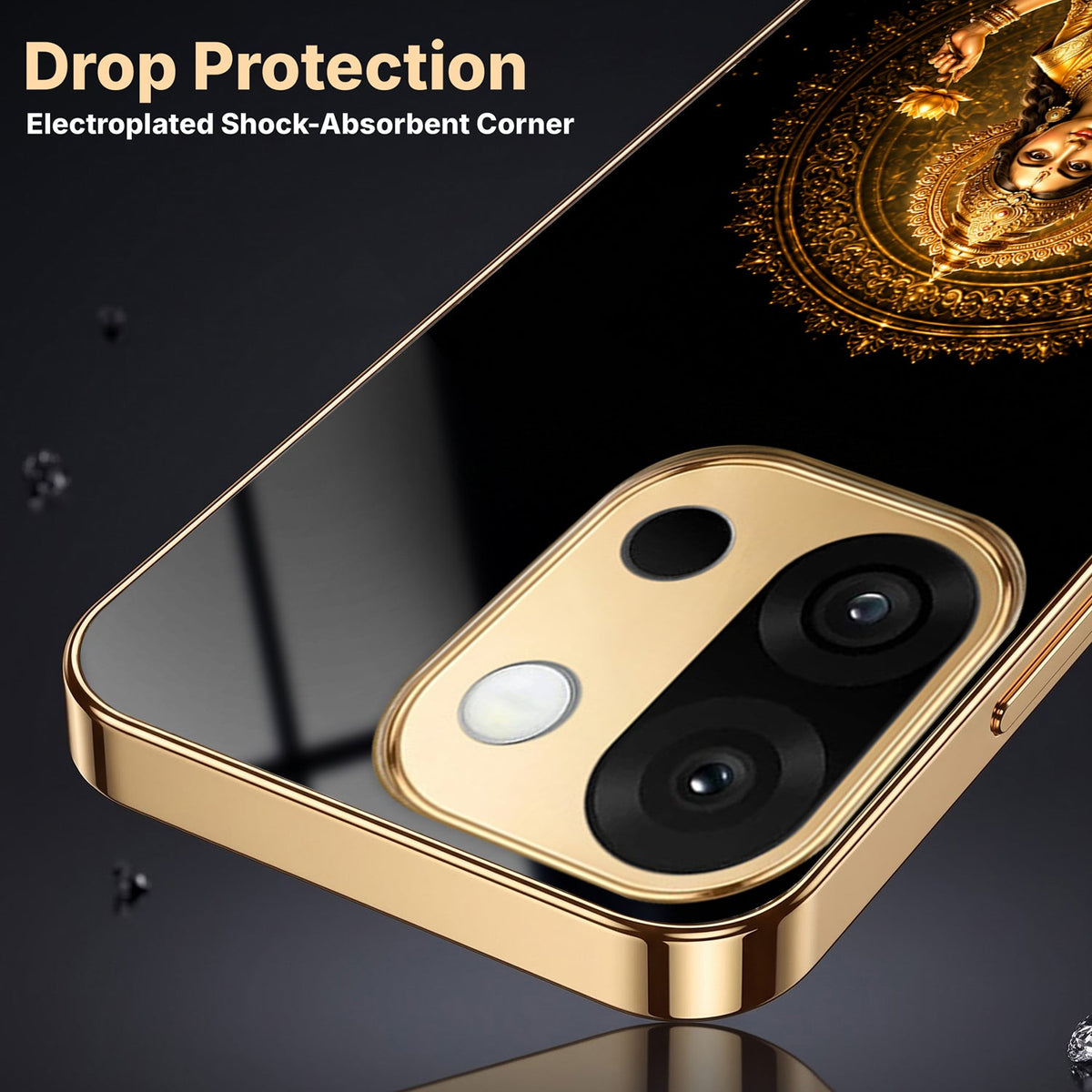 OnePlus 13s 5G Golden Maa Lakshmi Gold Electroplated Glass Phone Back Case