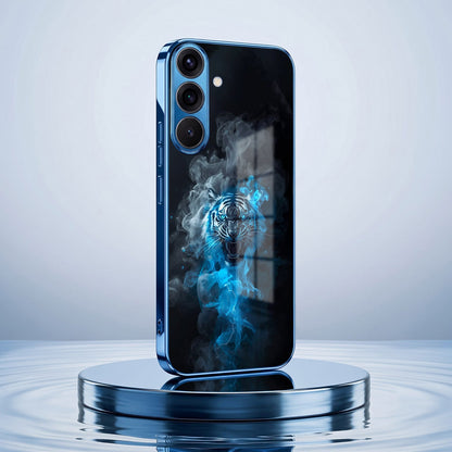 Samsung Galaxy A56 5G Blue Spirit Tiger Blue Electroplated Glass Phone Back Case