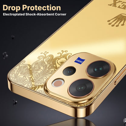 Vivo V70 5G Rolex Crown Gold Electroplated Glass Phone Back Case