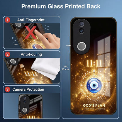 Vivo V50 5G God’s Plan Evil Eye Acrylic Glass Back Case