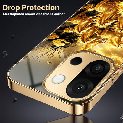 OnePlus 13s 5G Celestial Seven Horses Gold Electroplated Glass Phone Back Case