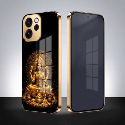 Oppo Reno 15 Pro Mini 5G Lakshmi Sacred Gold Electroplated Glass Phone Back Case