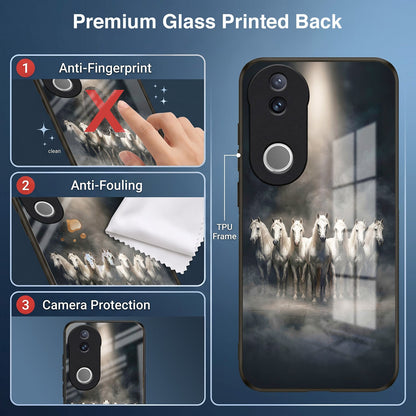 Vivo V50 5G Running Horses Acrylic Glass Back Case