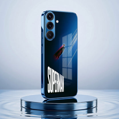 Samsung Galaxy A56 5G Superman Blue Electroplated Glass Phone Back Case