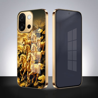 OnePlus 13s 5G Celestial Seven Horses Gold Electroplated Glass Phone Back Case