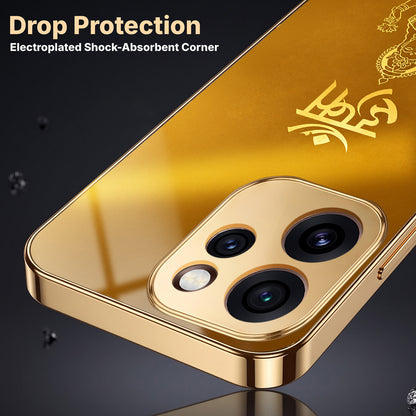 Oppo Reno 15 Pro Mini 5G Shree Lakshmi Divine Gold Electroplated Glass Phone Back Case
