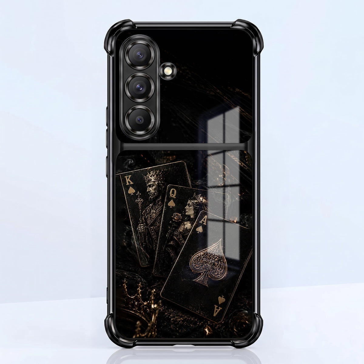 Samsung Galaxy A36 5G Gold Poker Cards Dual-Tone Transparent Airbags Case