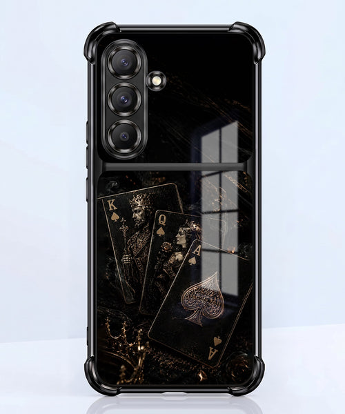 Samsung Galaxy A36 5G Gold Poker Cards Dual-Tone Transparent Airbags Case