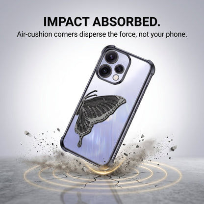 Oppo Reno 15 5G Premium Butterfly Glitter Stand Transparent Shockproof Airbag Phone Case