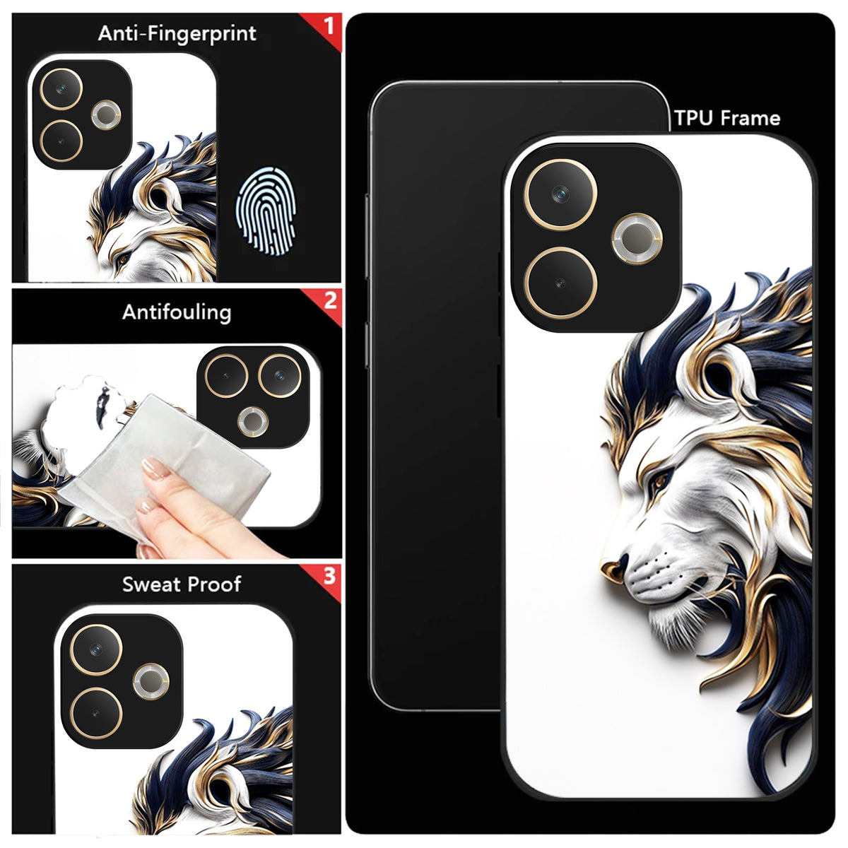 Oppo A5 Pro 5G Premium Acrylic Shockproof Glass Back Case (King’s Flow)