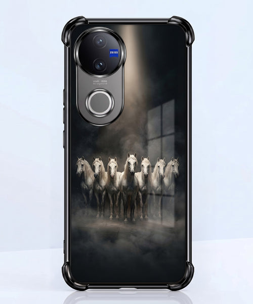 Vivo V50 5G Running Horses Airbags Printed Back Case