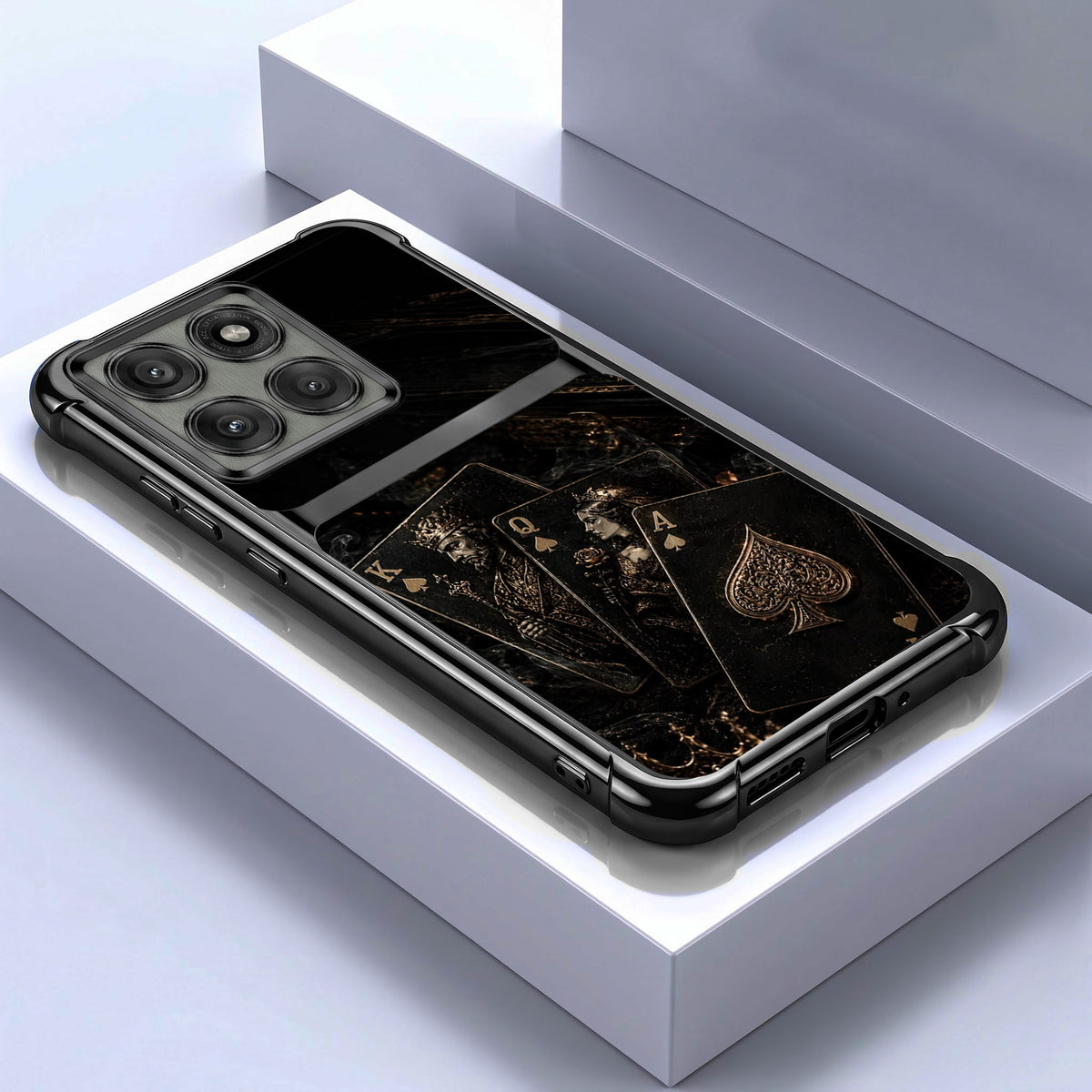 Motorola Edge 60 Pro 5G Gold Poker Cards Dual-Tone Transparent Airbags Case