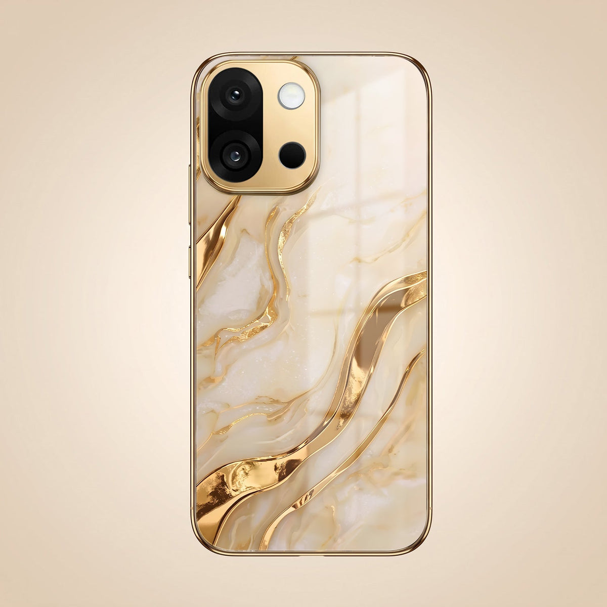 OnePlus 13s 5G Marvel Texture Gold Electroplated Glass Phone Back Case