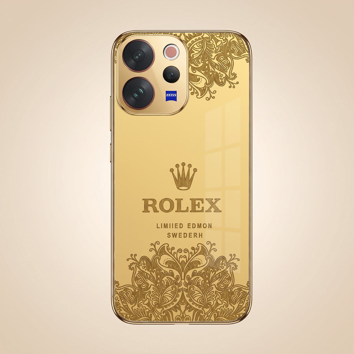 Vivo V70 5G Rolex Crown Gold Electroplated Glass Phone Back Case