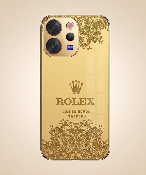 Vivo V70 5G Rolex Crown Gold Electroplated Glass Phone Back Case
