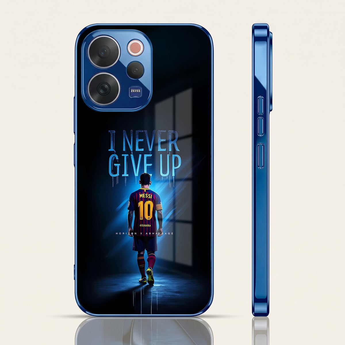 Vivo V70 5G Naver Give Up Blue Electroplated Glass Phone Back Case