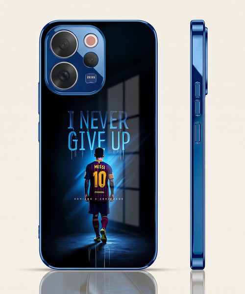 Vivo V70 5G Naver Give Up Blue Electroplated Glass Phone Back Case