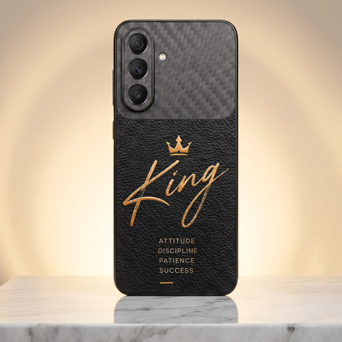 Samsung Galaxy A57 5G  King Carbon Fiber Leather Hybrid Back Case