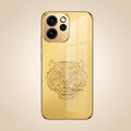 Oppo Reno 15 Pro Mini 5G Golden Tiger Face Gold Electroplated Glass Phone Back Case