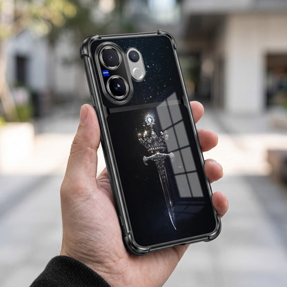Vivo V60 5G Royal Crown Sword Dual-Tone Transparent Airbags Case