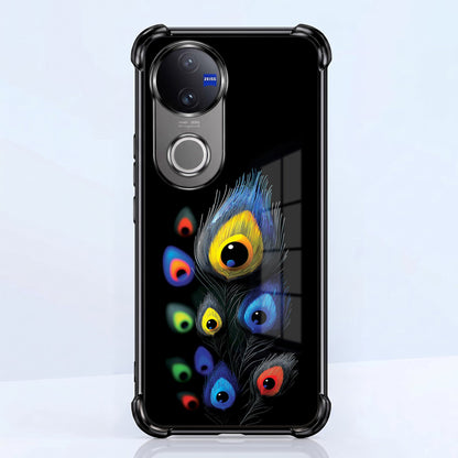 Vivo V50 5G Multi-Feather Peacock Airbags Printed Back Case