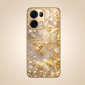 Oppo Reno 13 Pro 5G Golden Butterfly Gold Electroplated Glass Phone Back Case